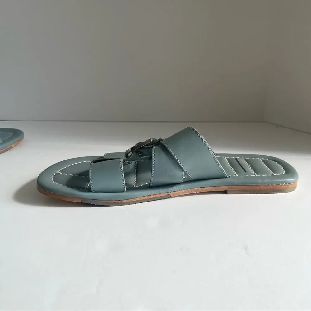 Free People Leather Buckle Sandal Sloan Stormy Sea